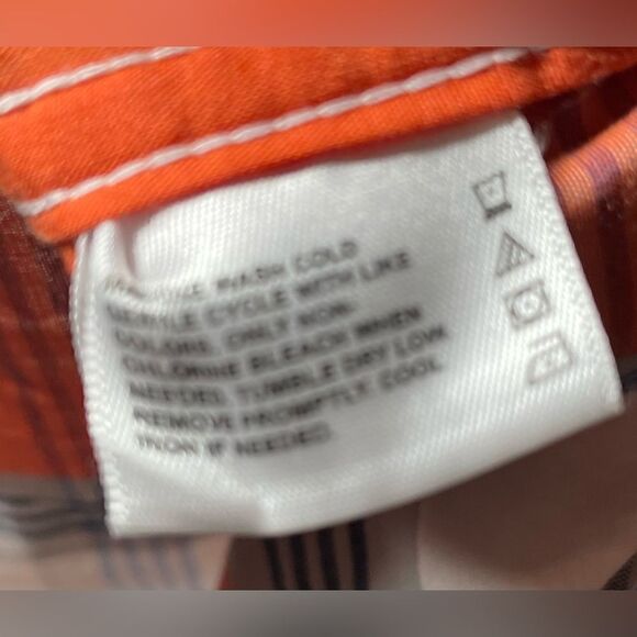 🔥❤️🔥 Wrangler Classic Orange & Blue Plaid Short Sleeve Boys XXLarge 18 S… - Picture 4 of 4